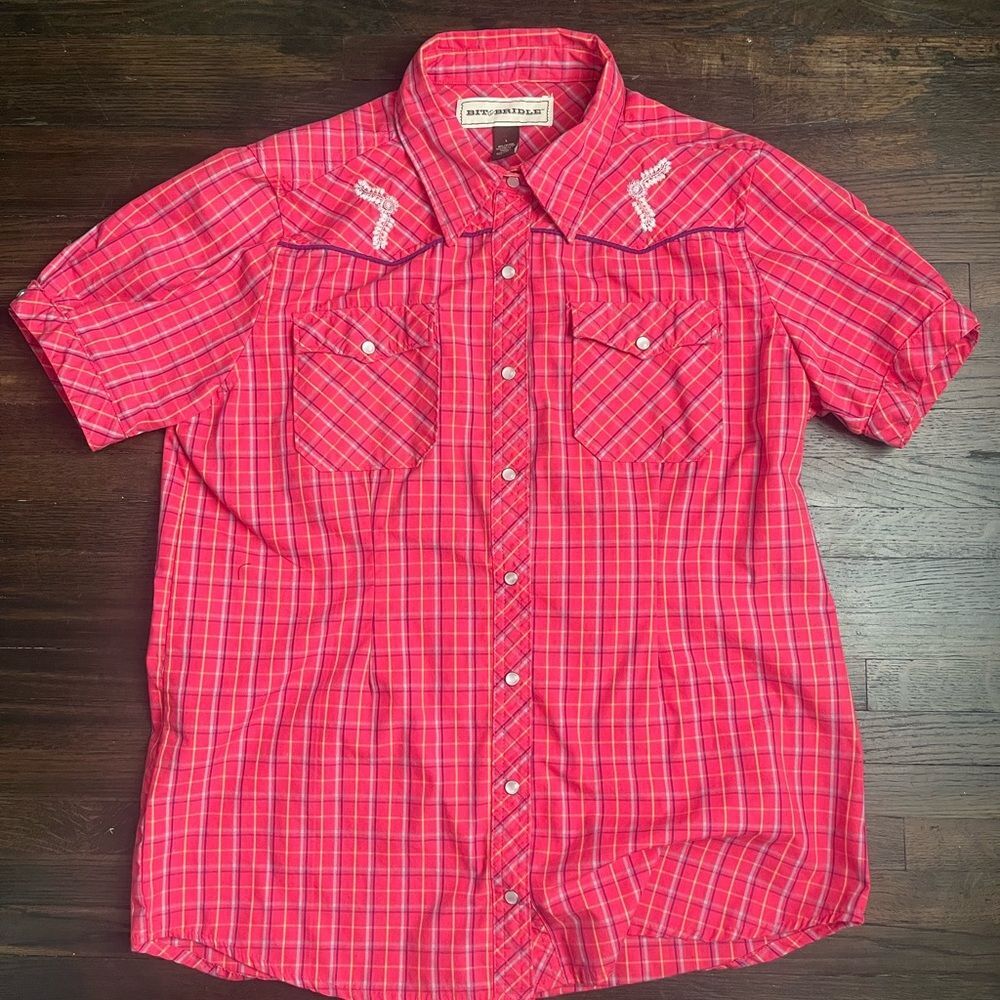 Bit & Bridle Red Plaid Button-Down Shirt